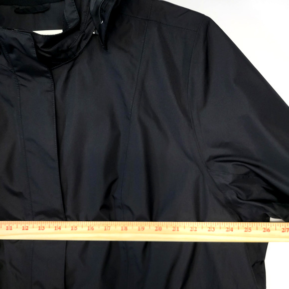 Eddie Bauer Trench Coat Womens 3X Black Girl On The Go Waterproof Hooded New - Picture 11 of 16